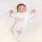 Soft cotton baby onesie in calming color, side snap closures for easy dressing, perfect for comfortable sleep.
