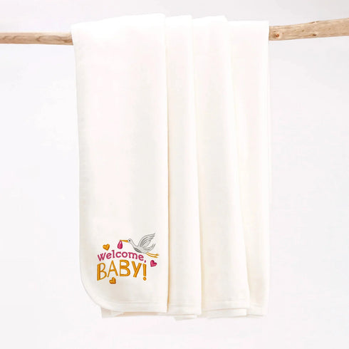 Stork-Embroidery Blanket