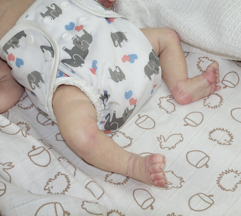 Newborn Full Time Reusable Nappy Kit – Prefolds