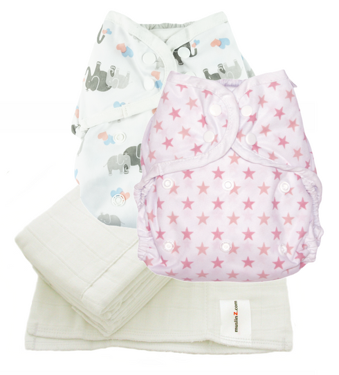MuslinZ Washable Cloth Nappy Set – SIZE 2 (6m-Potty)