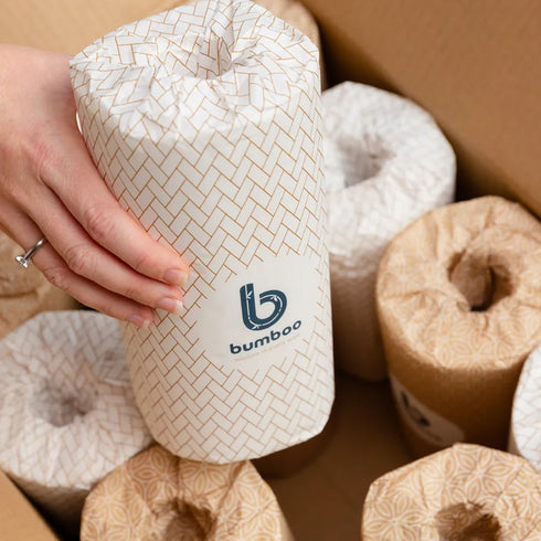 Wrapped bamboo kitchen towels - 12 rolls