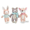 Knitted animal bundle gift box featuring a bear, deer, and hare—soft, eco-friendly toys perfect for newborn nursery decor.