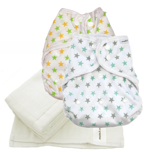 MuslinZ Washable Cloth Nappy Set – SIZE 2 (6m-Potty)