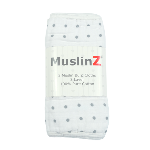 MuslinZ 6 Pack 3 Ply Cotton Muslin Burp Cloths