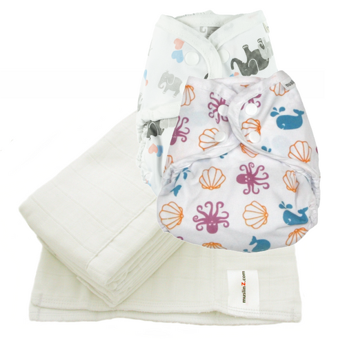 MuslinZ Washable Cloth Nappy Set – SIZE 1 (Nb-9m)