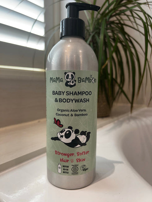Mama Bamboo Organic Baby Shampoo bottle – gentle, natural, and tear-free formula for babies
