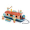 Little Otter wooden canal boat playset by Tender Leaf, with otter dolls, stove, jam jar table and nature-inspired accessories.