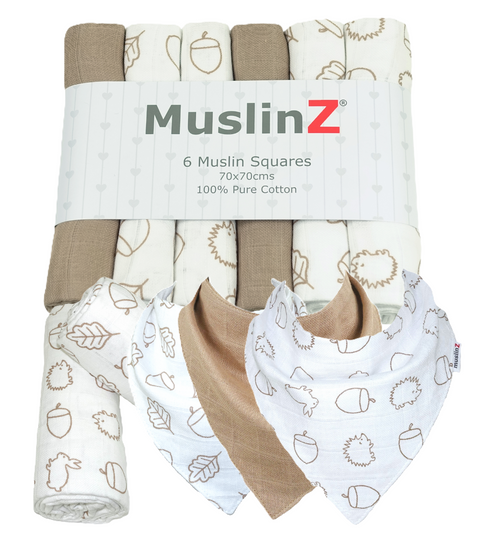 MuslinZ 3 Pack Muslin Dribble Bibs