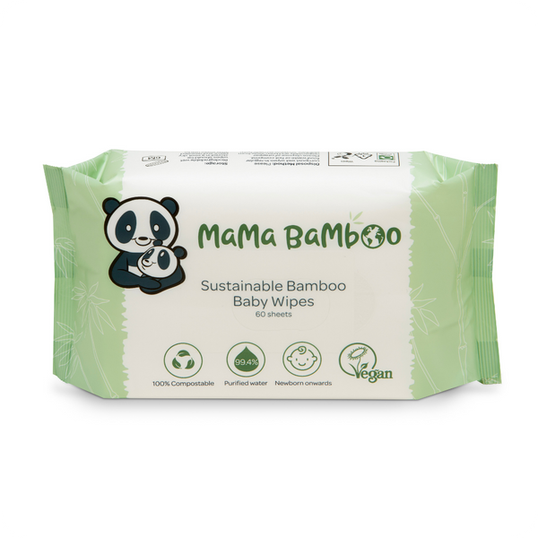 Mama Bamboo Sustainable Baby Wipes – soft, biodegradable wipes made from bamboo fibers for gentle cleaning