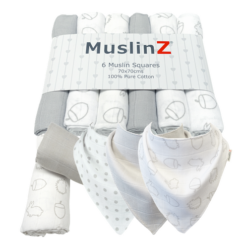 MuslinZ 3 Pack Muslin Dribble Bibs