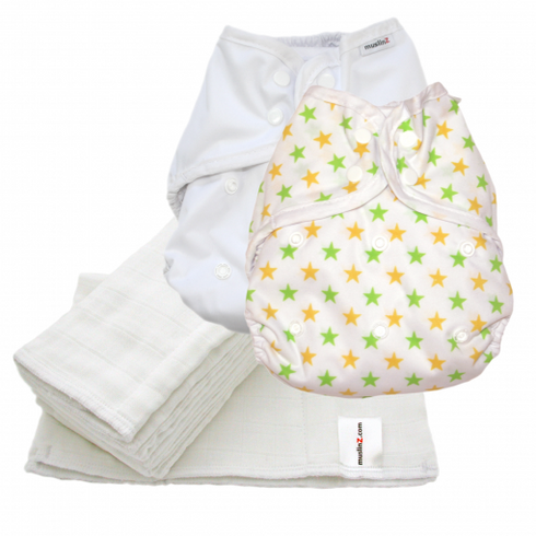 MuslinZ Washable Cloth Nappy Set – SIZE 2 (6m-Potty)