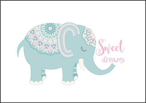 Elephant Sweet Dreams- Boho Newborn Sleep Gown