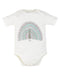 Peacock design short-sleeve bodysuit, made from soft Prima Cotton