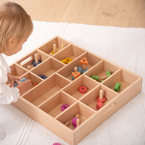 Wooden Sorting Tray - 14 Way