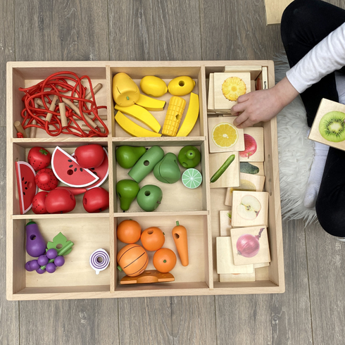 Wooden Sorting Tray - 7 Way