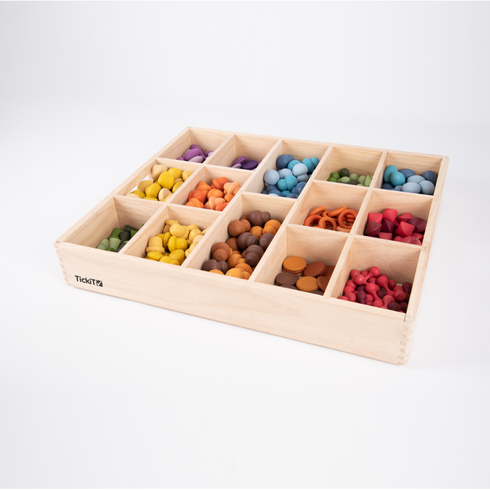 Wooden Treasures Super Set + Wooden Sorting Tray (14-Way)