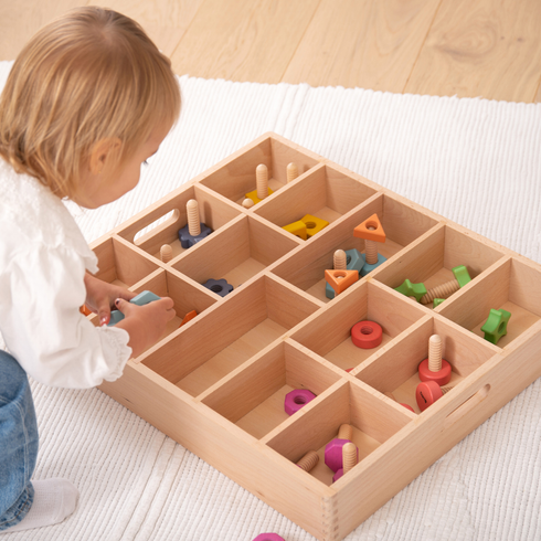 Wooden Treasures Super Set + Wooden Sorting Tray (14-Way)